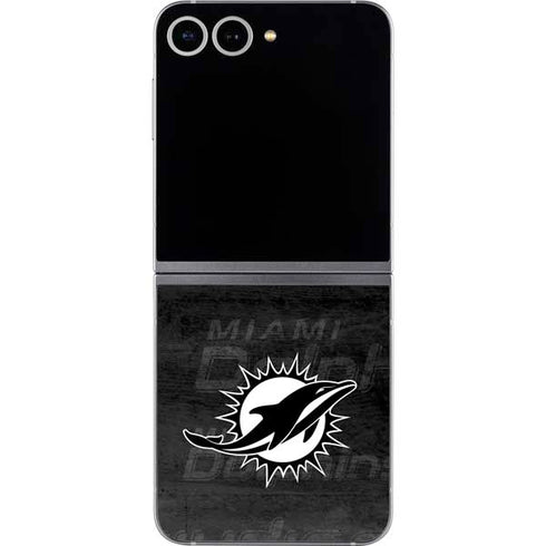 NFL Miami Dolphins Black & White Galaxy Z Flip6 Skin